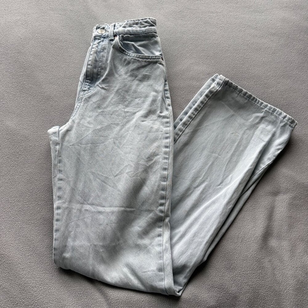 stradivarius Light Wash Wide Leg Jeans